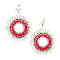 Ink + Alloy - Lulu Circles Beaded Earrings - White