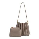 Melie Bianco - Carrie Pleated Vegan Leather Shoulder Bag - Mushroom