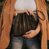 Melie Bianco - Carrie Pleated Vegan Leather Shoulder Bag - Tan