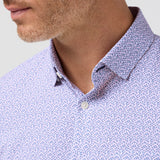 Mizzen + Main - Leeward SS Dress Shirt - Pink Salt Retro Boomerang