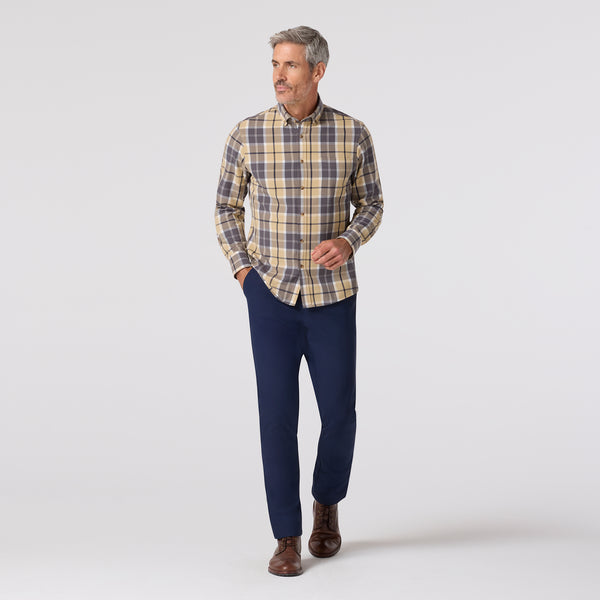 Mizzen + Main - City Flannel - Khaki Timothy