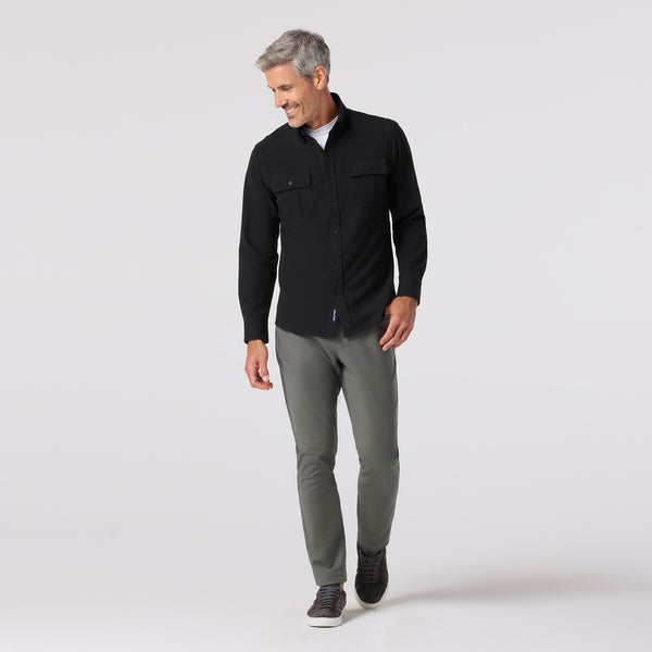Mizzen + Main - Upstate Flannel - Black Heather