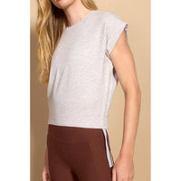 MPG Sport - Serene Side Cord Sleeveless Sweatshirt - Heather Oatmeal