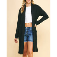 Pinch - Open Knitted Cardigan - Black