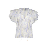 Bishop + Young - Remi Ruffle Sleeve Top - Peri Botanical