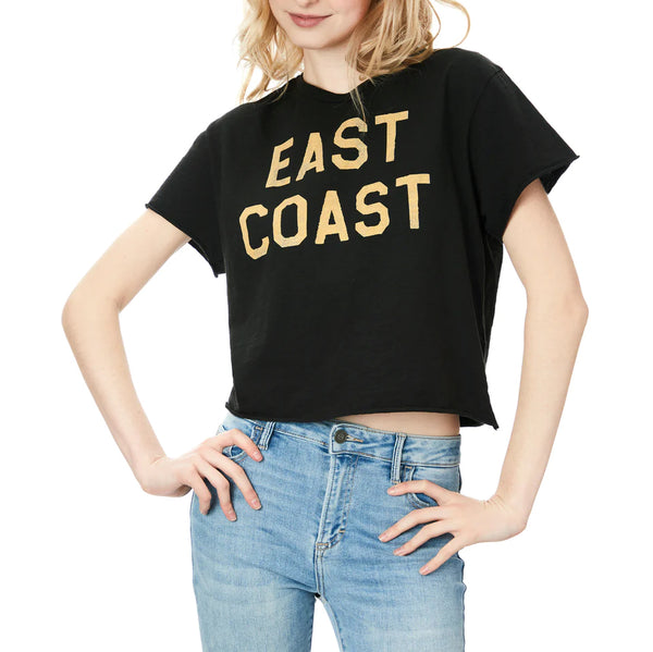 Retro Brand - East Coast Cropped Tee - Vintage Black