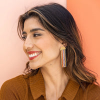 Ink + Alloy - Riley Vertical Striped Earrings - Multi