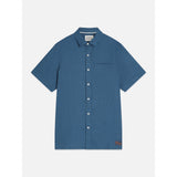 Scotch & Soda - Linen Regular-Fit Short Sleeved Shirt - Ensign Blue