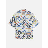 Scotch & Soda - Printed Stitched Relaxed-Fit Short-Sleeved Shirt - Patchwork Jacquard