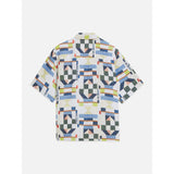 Scotch & Soda - Printed Stitched Relaxed-Fit Short-Sleeved Shirt - Patchwork Jacquard