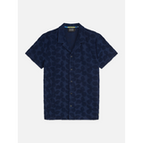 Scotch & Soda - Terry Jacquard Regular-Fit Short-Sleeved Shirt - Pageant Blue