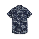 Scotch & Soda - Printed Short Sleeve Poplin Shirt - Blue Fireworks