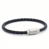 Steel & Barnett - Leather Bracelet Luke Landon - Black/Silver