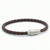 Steel & Barnett - Leather Bracelet Luke Landon - Brown/Silver