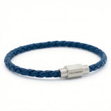 Steel & Barnett - Leather Bracelet Luke Landon - Jeans Blue