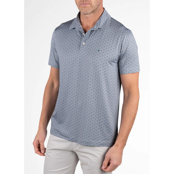 Tailor Vintage - UPF Polyester Jersey Heather Polo - Blue Fog Waves