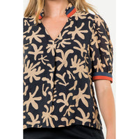 THML - Short Sleeve Print Top - Black