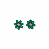 Ink + Alloy - Tina Two Color Beaded Post Earrings - Kelly Green