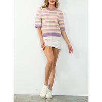 THML - Multi Color Knit Top - Lilac