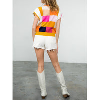 THML - Multi Color Checkered Top - Mustard