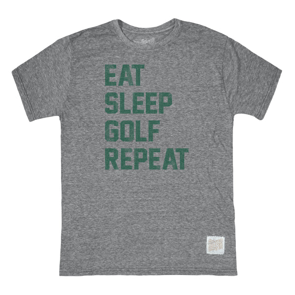 Retro Brand - Eat Sleep Golf Repeat Tee - Heather Grey