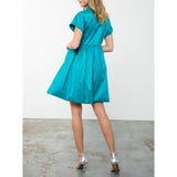 THML - Short Sleeve Iridescent Dress - Aqua
