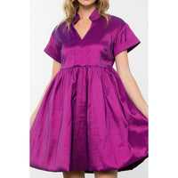 THML - Short Sleeve Iridescent Dress - Purple