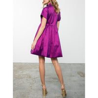 THML - Short Sleeve Iridescent Dress - Purple