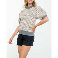 THML - Balloon Sleeve Knit Top - Cream