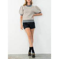 THML - Balloon Sleeve Knit Top - Cream