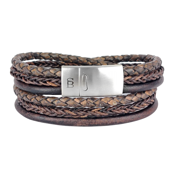 Steel & Barnett - Leather Bracelet Bonacci -  Dark Brown