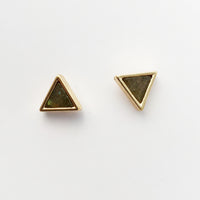 Triangle Stone Studs - Labradorite