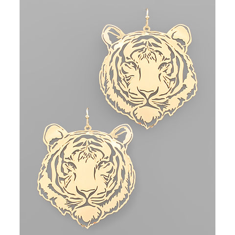 Tiger Filigree Earrings - Gold