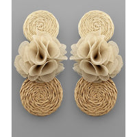 Rattan Circle Earrings - Natural