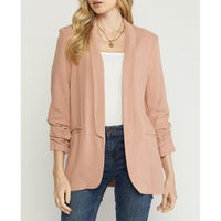 Entro - Solid Blazer Jacket - Blush