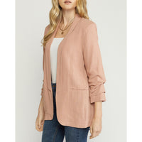 Entro - Solid Blazer Jacket - Blush