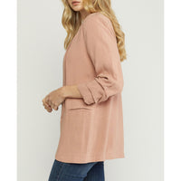 Entro - Solid Blazer Jacket - Blush
