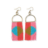 Ink + Alloy - Allison Half Circle Color Block Beaded Fringe Earrings - Tomato Red