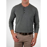 Tailor Vintage - Lightweight Stretch Waffle Henley - Charcoal Heather