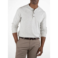 Tailor Vintage - Lightweight Stretch Waffle Henley - Oatmeal Heather