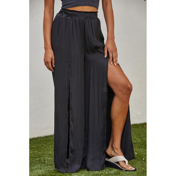 By Together - Pure Bliss Satin Slit Pants