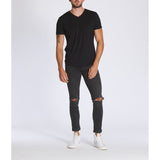 Cuts - AO V-Neck Curve Hem Tee - Black