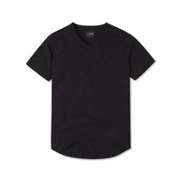 Cuts - AO V-Neck Curve Hem Tee - Black