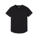 Cuts - AO V-Neck Curve Hem Tee - Black