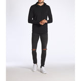 Cuts - AO Long Sleeve Hooded Curve Hem Tee - Black