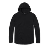 Cuts - AO Long Sleeve Hooded Curve Hem Tee - Black