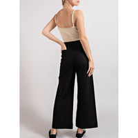 ee:some - Soft Washed Wide Leg Pants - Black
