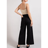 ee:some - Soft Washed Wide Leg Pants - Black