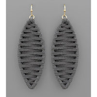 Suede Teardrop Earrings - Grey