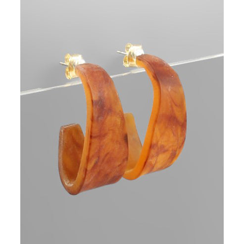 Brown Matte Acrylic Open Hoops